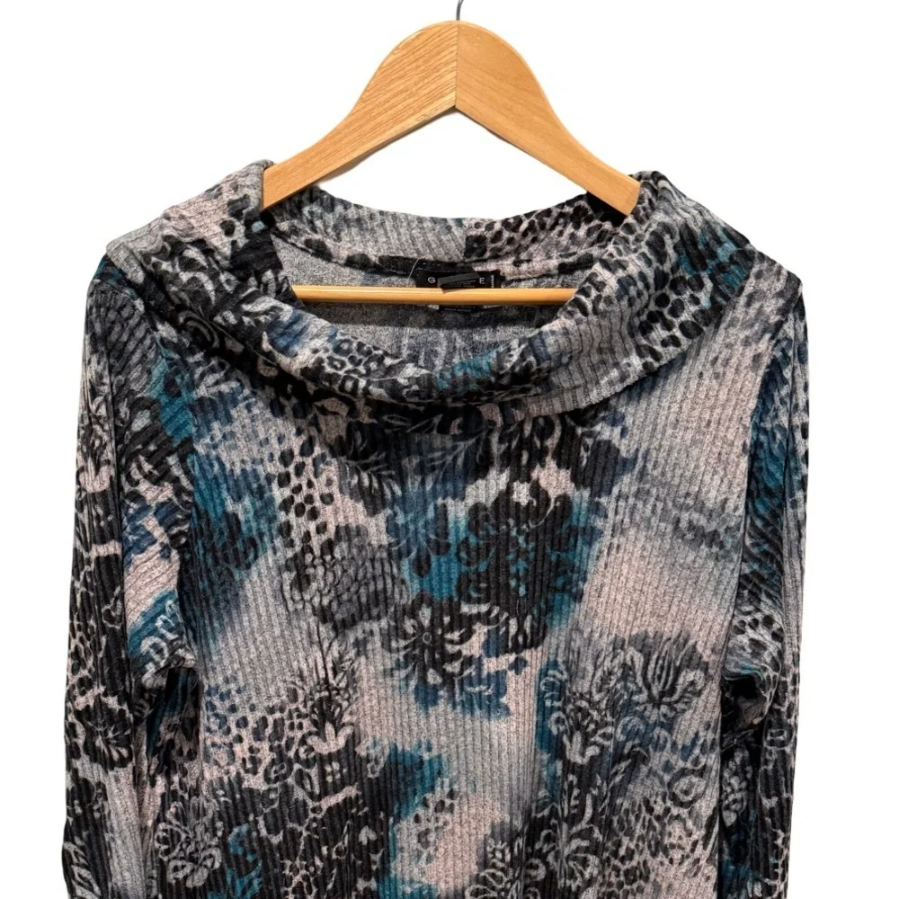 Grace Cowl Neck Floral Print Sweater Top NWT Size 1X